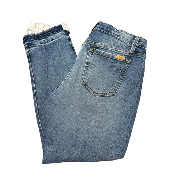 Joe's Jeans Billie Crop Boyfriend Slim Crop Distressed Raw Hem Size 26 - Picture 3 of 5